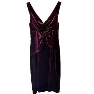 Jessica Howard Evening Iridescent Burgundy Cocktail Dress Size 4